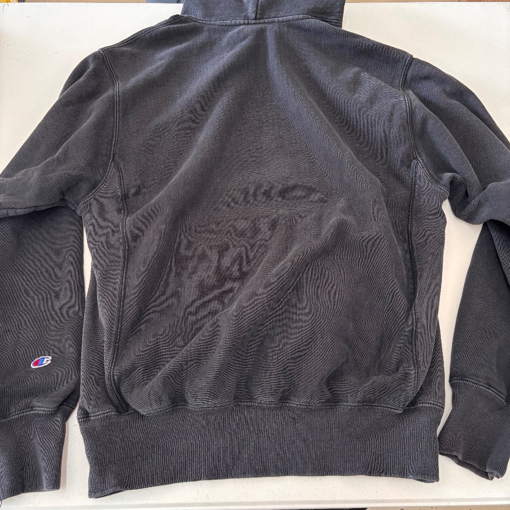 Vintage Champion Reverse Weave Solid Black Logo H… - image 8